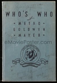 6p0468 WHO'S WHO AT METRO-GOLDWYN-MAYER softcover book 1938 index of featured players & directors!