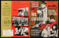 6p0665 CARABINEERS French pressbook 1963 Jean-Luc Godard's Les Carabiniers, art by Jean Barnoux!
