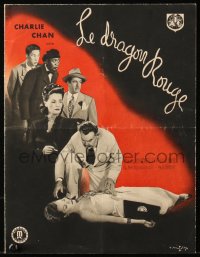 6p0673 RED DRAGON French pressbook 1948 Sidney Toler as Charlie Chan, unfolds to 19x24 poster, rare!