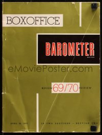 6p1430 BOX OFFICE exhibitor magazine April 20, 1970 top stars including John Wayne & Steve McQueen!