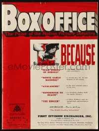 6p1403 BOX OFFICE exhibitor magazine August 4, 1932 Doctor X, Jewel Robbery, Congorilla & more!