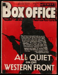 6p1410 BOX OFFICE exhibitor magazine March 10, 1934 All Quiet on the Western Front, Spitfire!