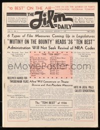 6p1348 FILM DAILY exhibitor magazine Jan 7, 1937 Mutiny on the Bounty, Mr. Deeds, Dodsworth & more!