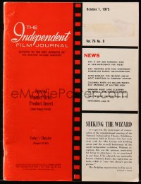 6p1372 INDEPENDENT FILM JOURNAL exhibitor magazine Oct 1, 1975 Warner Bros. 1975-1976 campaign book!