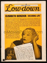 6p1171 LOW-DOWN exhibitor magazine April 1937 Elisabeth Bergner in Dreaming Lips & more!