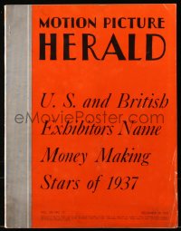 6p1276 MOTION PICTURE HERALD exhibitor magazine December 18, 1937 art for Love and Hisses & Rosalie!