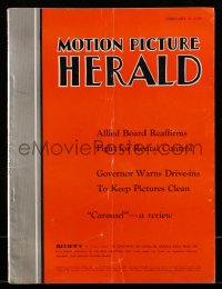6p1333 MOTION PICTURE HERALD exhibitor magazine Feb 25, 1956 The Searchers, Man With the Golden Arm