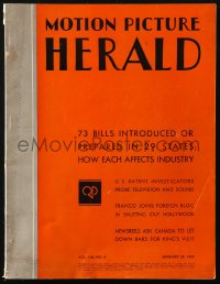 6p1303 MOTION PICTURE HERALD exhibitor magazine January 28, 1939 Tail Spin, Let Us Live & more!