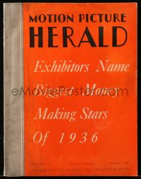 6p1262 MOTION PICTURE HERALD exhibitor magazine January 9, 1937 Humphrey Bogart in Black Legion!