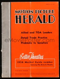 6p1334 MOTION PICTURE HERALD exhibitor magazine March 24, 1956 Humphrey Bogart in Harder They Fall!