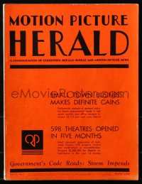 6p1232 MOTION PICTURE HERALD exhibitor magazine October 7, 1933 Footlight Parade, Duck Soup & more!