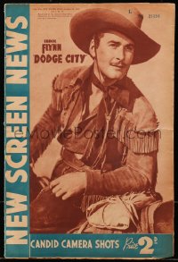 6p1182 NEW SCREEN NEWS Australian exhibitor magazine October 28, 1939 Errol Flynn in Dodge City!