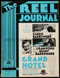 6p1393 REEL JOURNAL exhibitor magazine April 14, 1932 Greta Garbo in Grand Hotel world premiere!