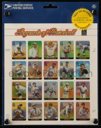 6p0185 LEGENDS OF BASEBALL USPS uncut stamp sheet 2000 Babe Ruth, Ty Cobb, Jackie Robinson & more!