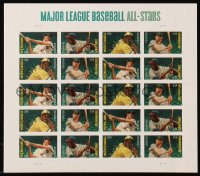 6p0186 MAJOR LEAGUE BASEBALL ALL-STARS USPS uncut stamp sheet 2012 Ted Williams, DiMaggio & more!