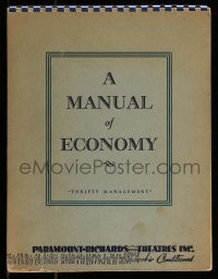 6p0055 MANUAL OF ECONOMY exhibitor manual 1940s Paramount-Richards Theatres tips for owners!