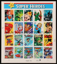 6p0192 SUPER HEROES STAMP SHEET stamp sheet 2006 DC Comics, Superman & more, 20 stamps!
