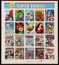 6p0193 SUPER HEROES STAMP SHEET stamp sheet 2007 Marvel Comics, Spider-Man & more, 20 stamps!