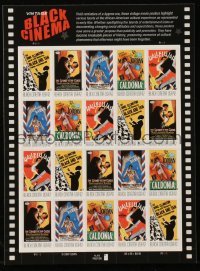 6p0195 VINTAGE BLACK CINEMA USPS uncut stamp sheet 2007 cool movie poster art, contains 20 stamps!