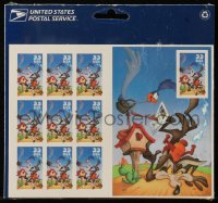 6p0197 WILE E COYOTE stamp sheet 2000 famous Looney Tunes cartoon w/Roadrunner, contains 10 stamps!