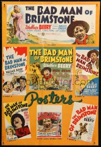 6p0928 BAD MAN OF BRIMSTONE pressbook back cover 1937 Wallace Beery, Bruce, color poster images!