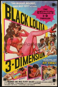 6p0861 BLACK LOLITA pressbook 1974 Collim 3-D art of sexy Yolanda Love as Miss Black Galaxy!