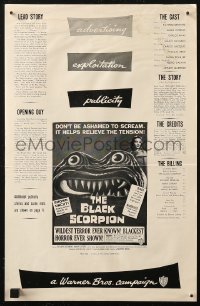 6p0848 BLACK SCORPION pressbook 1957 wacky creature that looks more laughable than horrible!