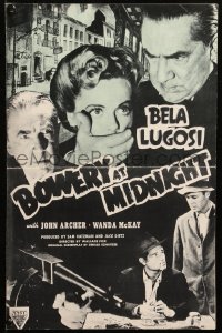 6p0868 BOWERY AT MIDNIGHT pressbook R1949 Bela Lugosi, John Archer, Wanda McKay, Tom Neal!