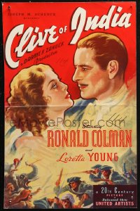 6p0922 CLIVE OF INDIA pressbook covers 1935 great art of Ronald Colman & beautiful Loretta Young!