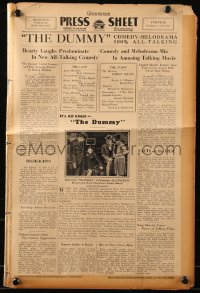 6p0894 DUMMY pressbook 1929 Fredric March & Ruth Chatterton, hear the whole cast talk, ultra rare!