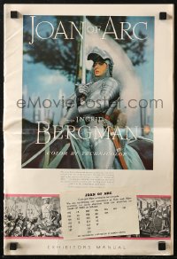 6p0912 JOAN OF ARC pressbook 1948 classic art of Ingrid Bergman in full armor on horse with sword!