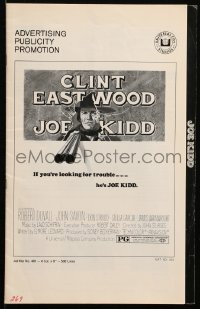 6p0872 JOE KIDD pressbook 1972 art of Clint Eastwood with shotgun, written by Elmore Leonard!