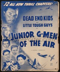 6p0907 JUNIOR G-MEN OF THE AIR pressbook 1942 cool art of bomb exploding & airplanes crashing, serial!