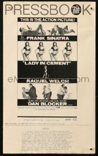 6p0844 LADY IN CEMENT pressbook 1968 Frank Sinatra with a .45 & sexy Raquel Welch with a 37-22-35!
