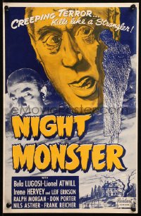 6p0870 NIGHT MONSTER pressbook R1949 Bela Lugosi & Lionel Atwill in Universal mystery horror!