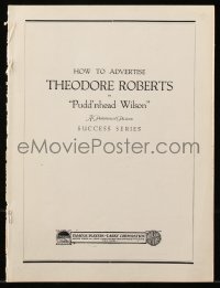 6p0889 PUDD'NHEAD WILSON pressbook R1919 Theodore Roberts, Alan Hale, from the Mark Twain novel!