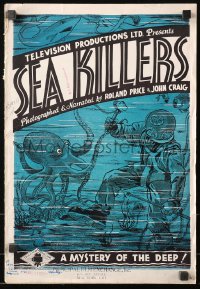 6p0771 SEA KILLERS pressbook 1933 treasure hunting documentary, terror & tragedy of the deep, rare!