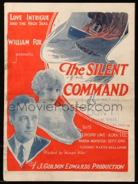 6p0893 SILENT COMMAND pressbook 1923 dashing Edmund Lowe & beautiful Alma Tell, ultra rare!