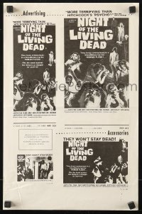 6p0746 NIGHT OF THE LIVING DEAD 2pg pressbook 1968 George Romero classic, they lust for human flesh!