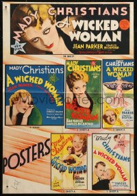 6p0932 WICKED WOMAN pressbook back cover 1934 Mady Christians, great color poster images!