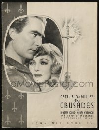 6p0987 CRUSADES souvenir program book 1935 Cecil B DeMille, Loretta Young, Henry Wilcoxon, rare!