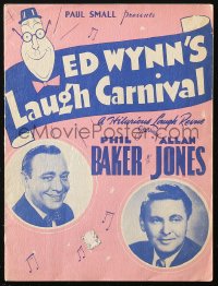 6p0995 ED WYNN'S LAUGH CARNIVAL stage play souvenir program book 1940s Phil Baker & Allan Jones!