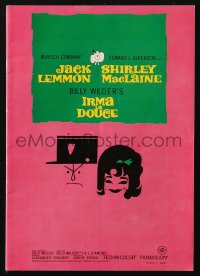 6p1044 IRMA LA DOUCE souvenir program book 1963 Shirley MacLaine & Jack Lemmon, Billy Wilder!