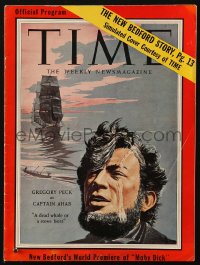 6p1071 MOBY DICK souvenir program book 1956 art of Gregory Peck as Ahab on Time Magazine cover!