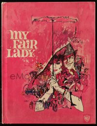 6p1076 MY FAIR LADY hardcover souvenir program book 1964 Audrey Hepburn & Rex Harrison by Bob Peak!