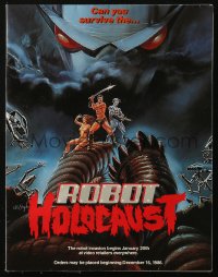 6p0359 ROBOT HOLOCAUST video promo brochure 1987 great C.W. Taylor sci-fi art with pop-up inside!