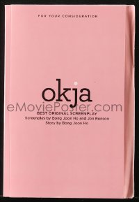 6p0211 OKJA text cover For Your Consideration script 2017 screenplay by Bong Joon Ho & Jon Ronson!