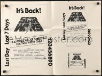 6p0034 STAR WARS ad slick R1981 George Lucas classic, The Force Will Be With You For Two Weeks Only!