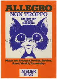 6p0556 ALLEGRO NON TROPPO German trade ad 1977 Bruno Bozzetto, great wacky cartoon cat artwork!