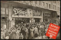 6p0555 BAMBI French trade ad 1947 Disney cartoon classic, great image of crowded theater front!